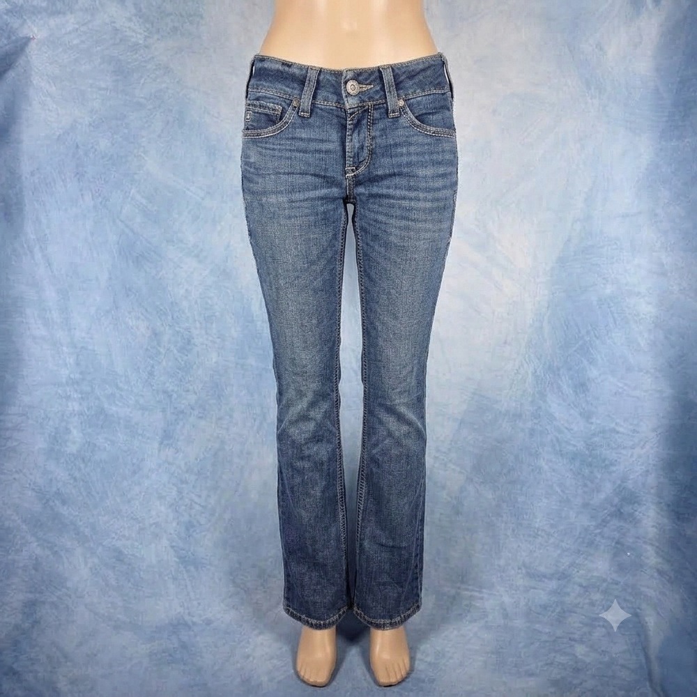 Ariat REAL Denim Womens 24R Medium Wash Mid Rise Bootcut Jeans Slim Western